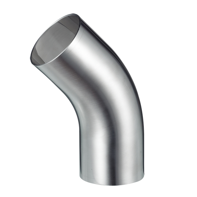 Stainless Steel 2KS BPE 45 Degree Welded Elbow with Straight Ends