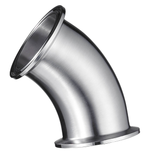 Stainless Steel Sanitary BPE-2KMP 45 Degree Short Clamp Elbow 