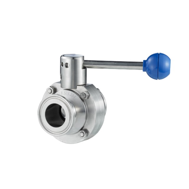 Direct-way Stainless Steel Sanitary Tri-clamp Butterfly Valve 
