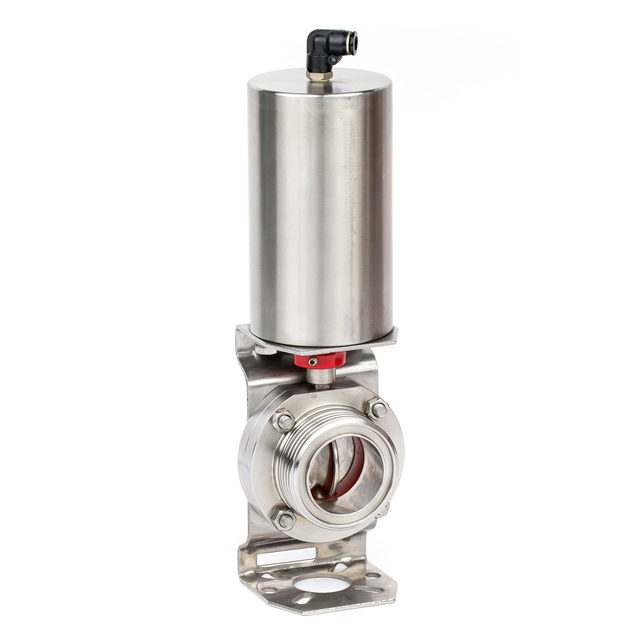 Stainless Steel High Pressure Threaded Pneumatic Butterfly Valve 